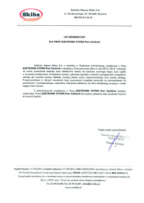 [ZAKŁADY MIĘSNE SKIBA S.A.]